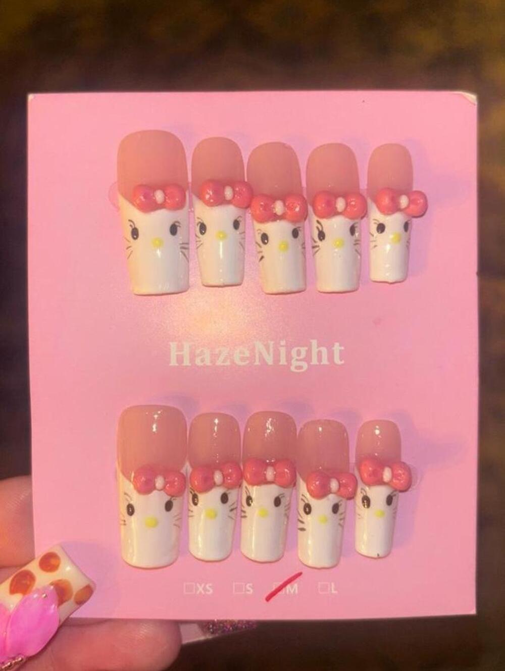 Sanrio Hello Kitty Pink Press-On Nails Set - New With Tags medium